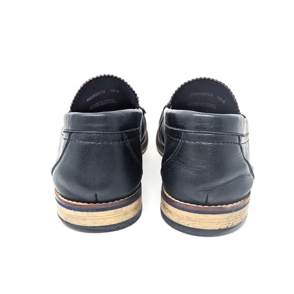 Robert Graham Shoes Mens 10.5 Estefan Leather Black Penny Loafers Slip On main image 6